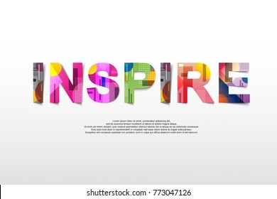 Inspire word creative design Concept . Modern Vector Illustration concept of word inspire