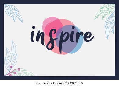 Inspire word text typography design logo icon in white background, usable design for decoration, wallpaper, self motivation design illustration