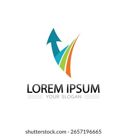 Inspired Arrow Logo Design Template in Simple Flat Vector Style