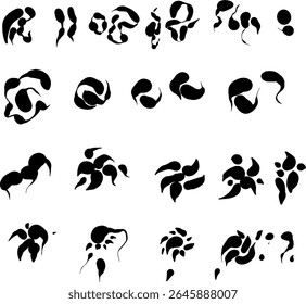 Inspired by cellular structures and micro-organic forms, this set includes dynamic blob and droplet shapes perfect for modern abstract design, biology-themed visuals, or creative branding. Each shape 