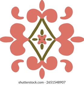 Inspirado por motivos folclóricos e culturais, este design floral simétrico combina formas orgânicas e harmonia em um toque moderno