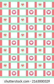 Inspired by PRIDE.pastel background It consists of red, green and has a heart shape.