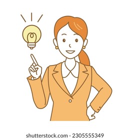 Inspiración del cuerpo superior del empleado femenino,Ilustración vectorial