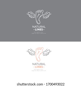 inspired foot with the wings in  elegant trendy logo