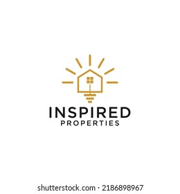 logotipo de casa inspirado. diseño de propiedades de idea inteligente