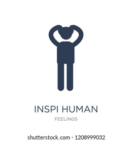 inspired human icon. Trendy flat vector inspired human icon on white background from Feelings collection, vector illustration can be use for web and mobile, eps10