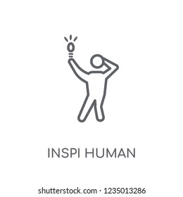 inspired human linear icon. Modern outline inspired human logo concept on white background from Feelings collection. Suitable for use on web apps, mobile apps and print media.