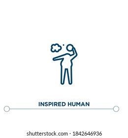 inspired human outline vector icon. simple element illustration. inspired human outline icon from editable feelings concept. can be used for web and mobile
