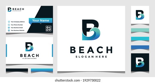 logotipo inspirado B con olas marinas