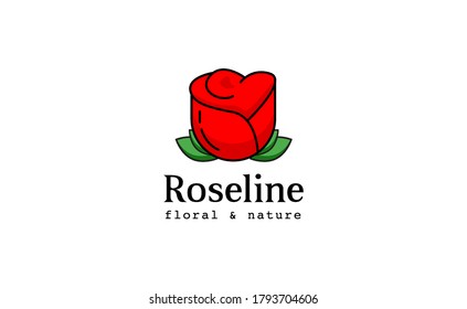 logotipo inspirado con un tema vegetal. El logotipo de la rosa es adecuado para las boutiques, 
spa, salón de belleza, botánico, floristas y cosméticos. ilustración vectorial