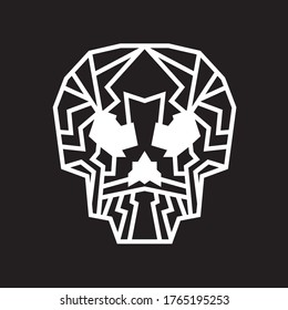 Inspired skull line, geometric line. vector collection