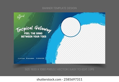 inspiring banner abstract background vacation agency promotion with image replacement easy to edit great for travel campaigns