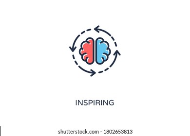 Inspiring brain icon. Vector logotype