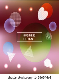 Inspiring colorful modern background. Flat backdrop with colored bubbles and white shapes. Vector illustration space. Pink easy editable and soft painted banner template.