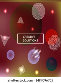 Inspiring colorful modern background. Flat backdrop with colored bubbles and white shapes. Vector illustration theme. Red easy editable and soft painted banner template.