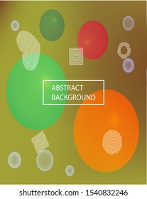 Inspiring colorful modern background. Flat backdrop with colored bubbles and white shapes. Vector illustration space. Green easy editable and soft painted banner template.