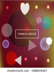 Inspiring colorful modern background. Fresh backdrop with colored bubbles and white shapes. Vector illustration concept. Red easy editable and soft painted banner template.