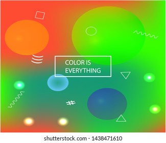 Inspiring colorful modern background. Vector illustration flyer. Commercial backdrop with bright rainbow colors. Green easy editable and soft colored banner template.