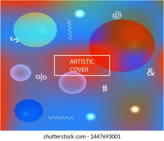 Inspiring colorful modern background. Vector illustration pastel. Commercial backdrop with bright rainbow colors. Blue easy editable and soft colored banner template.
