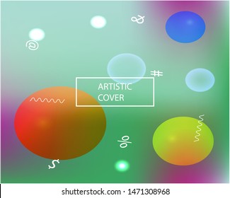 Inspiring colorful modern background. Vector illustration vintage. Fluid backdrop with simple muffled colors. Blue easy editable and soft colored banner template.
