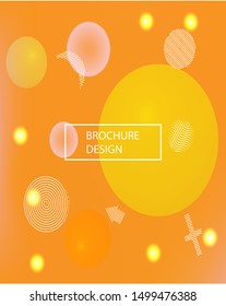 Inspiring colorful modern background. Vector illustration vintage. Light backdrop with colored bubbles and white shapes. Orange easy editable and soft painted banner template.