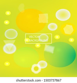 Inspiring colorful modern background. Vector illustration elements. Creative backdrop with colored bubbles and white shapes. Green easy editable and soft painted banner template.