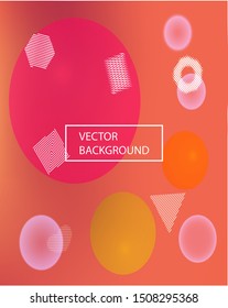 Inspiring colorful modern background. Vector illustration pastel. Liquid backdrop with colored bubbles and white shapes. Red easy editable and soft painted banner template.