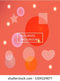 Inspiring colorful modern background. Vector illustration flyer. Original backdrop with colored bubbles and white shapes. Red easy editable and soft painted banner template.