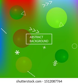 Inspiring colorful modern background. Vector illustration space. Fresh backdrop with colored bubbles and white shapes. Green easy editable and soft painted banner template.