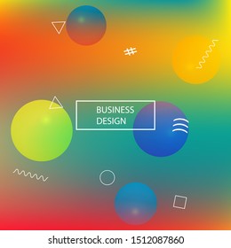 Inspiring colorful modern background. Vector illustration concept. Futuristic backdrop with colored bubbles and white shapes. Green easy editable and soft painted banner template.