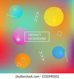 Inspiring colorful modern background. Vector illustration art. Flat backdrop with colored bubbles and white shapes. Blue easy editable and soft painted banner template.