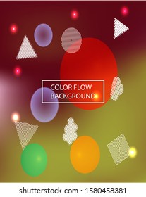 Inspiring colorful modern background. Vector illustration space. Fresh backdrop with colored bubbles and white shapes. Red easy editable and soft painted banner template.