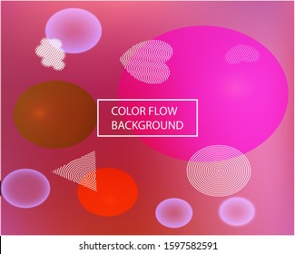 Inspiring colorful modern background. Vector illustration vintage. Commercial backdrop with colored bubbles and white shapes. Pink and violet easy editable and soft painted banner template.