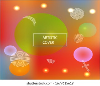 Inspiring colorful modern background. Vector illustration theme. Vibrant backdrop with colored bubbles and white shapes. Blue easy editable and soft painted banner template.