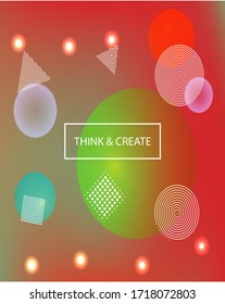 Inspiring colorful modern background. Vibrant backdrop with colored bubbles and white shapes. Vector illustration theme. Blue easy editable and soft painted banner template.