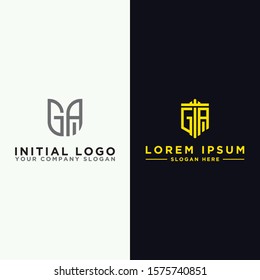 Inspiring company logo design from the initial letters GA logo icon. -Vectors