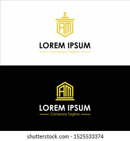 Inspiring company logo designs from the initial letters AM logo. -Vectors