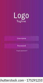 Inspiring cool log in screen templates with gradients.