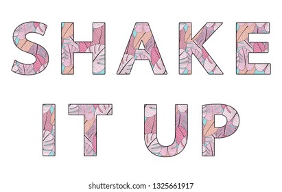 Inspiring creative motivation quote poster template. Lettering with tropical leaves