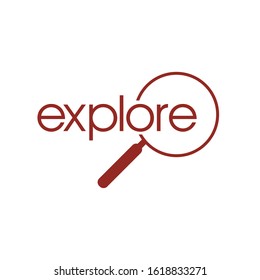 inspiring design explore letter with symbol logo vector illustration