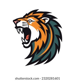 An inspiring and empowering howling lion vector clip art illustration, symbolizing strength and determination, perfect for motivational materials, posters, and personal branding