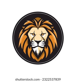 An inspiring and empowering lion mascot logo vector clip art illustration, embodying leadership and resilience, perfect for motivational materials, corporate logos, and personal branding