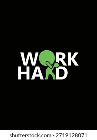 Um design plano inspirador focado no trabalho duro, dedicação e realização profissional.
