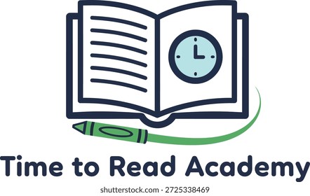 Inspirador diseño de logotipo de ilustración plana para pequeños académicos Ilustración vectorial de Educación de tiempo 