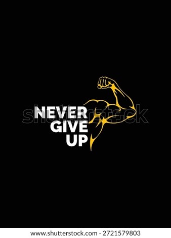 An inspiring flat vector illustration conveying the powerful message to 'never give up,' symbolizing resilience and determination.