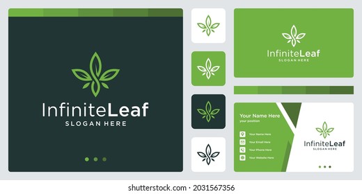 Inspiring flower plant logos and infinite logo shapes. business card design