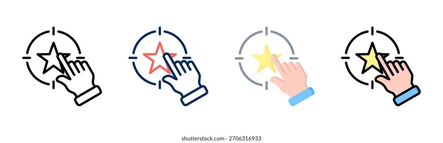 Inspiring Goal icon set multiple style collection