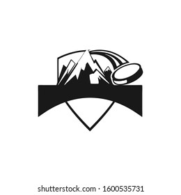 
Inspiring logo design mountain badge. black white