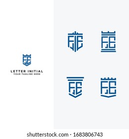 Inspiring logo design Set, for companies from the initial letters of the FE logo icon. -Vectors