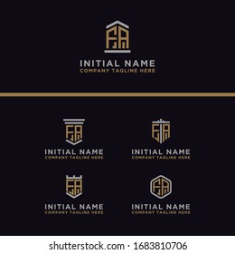 Inspiring logo design Set, for companies from the initial letters of the FA logo icon. -Vectors